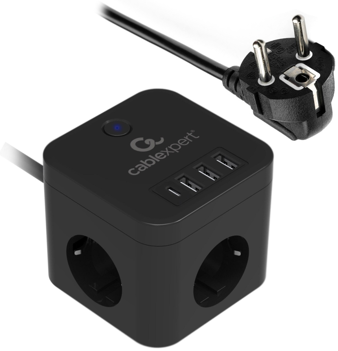 Сетевой фильтр Cablexpert CUBE-3-CU3-B-1.5 1.5 м