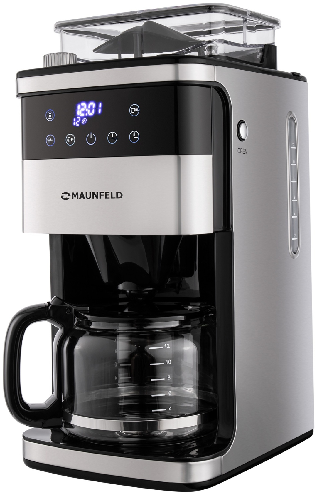 Кофемашина MAUNFELD MF-723S серебристый, черный