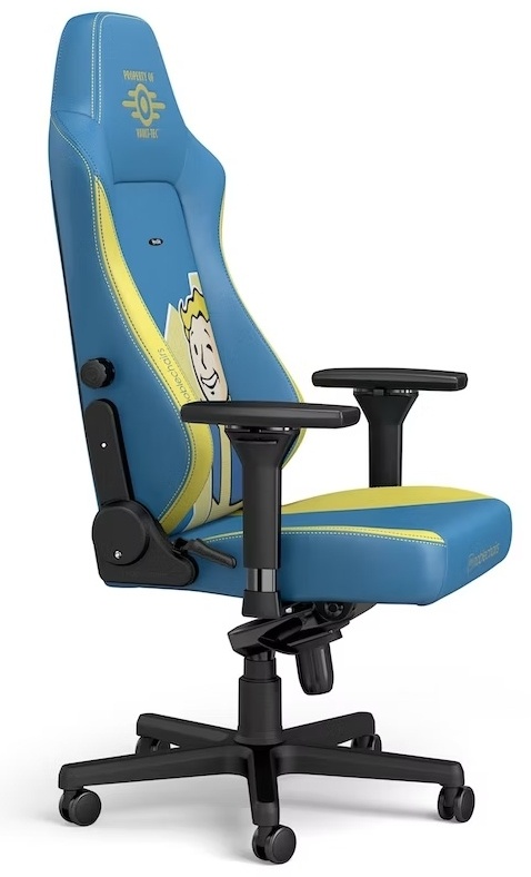 Игровое кресло Noblechairs HERO Fallout Vault Tec Edition, голубой, желтый