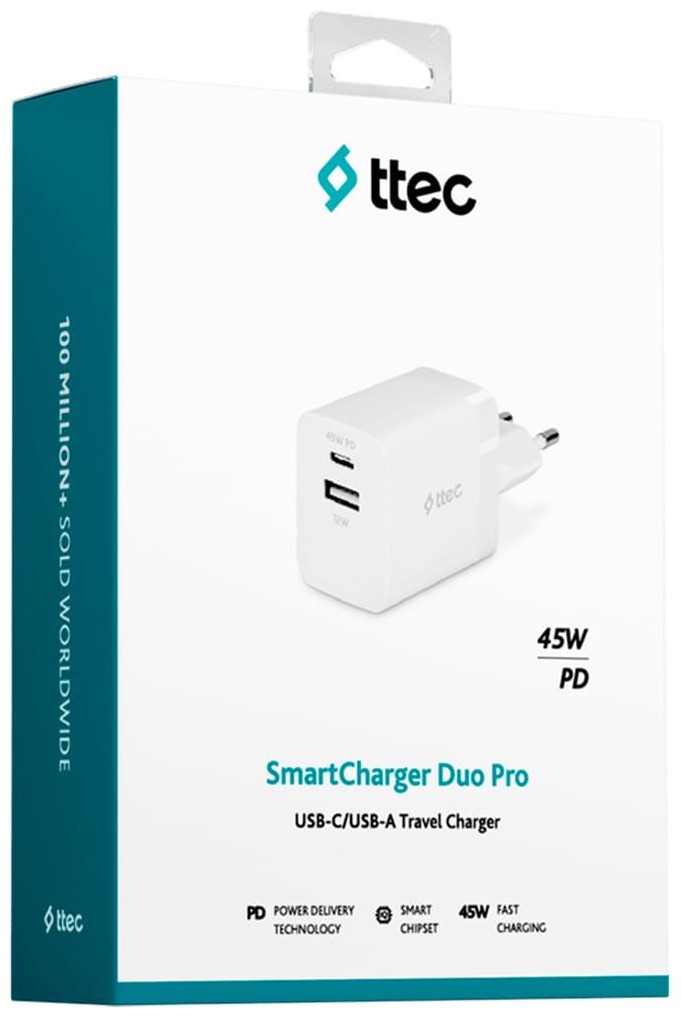 TTEC SmartCharger Duo PD 45W белый