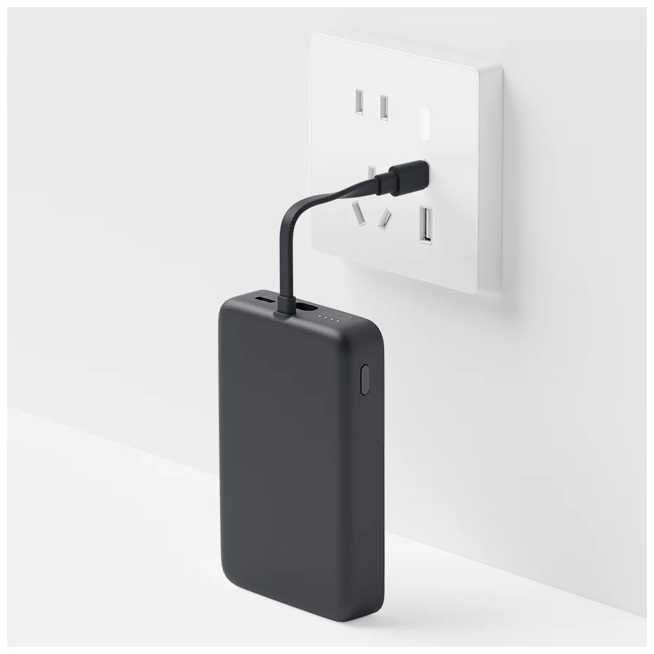 Внешний аккумулятор Xiaomi Портативный внешний аккумулятор Xiaomi 33W Magnetic Power Bank 10000mAh (Integrated Cable) Gray 10000 мАч черный