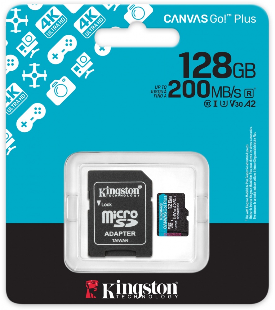Карта памяти Kingston microSDXC Canvas Go! Plus (SDCG4/128GB) 128 Гб