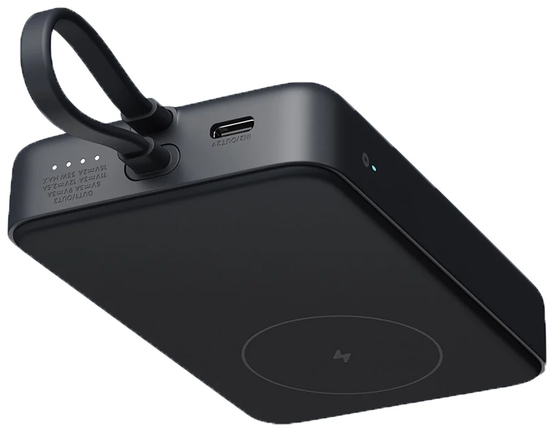 Внешний аккумулятор Xiaomi Портативный внешний аккумулятор Xiaomi 33W Magnetic Power Bank 10000mAh (Integrated Cable) Gray 10000 мАч черный