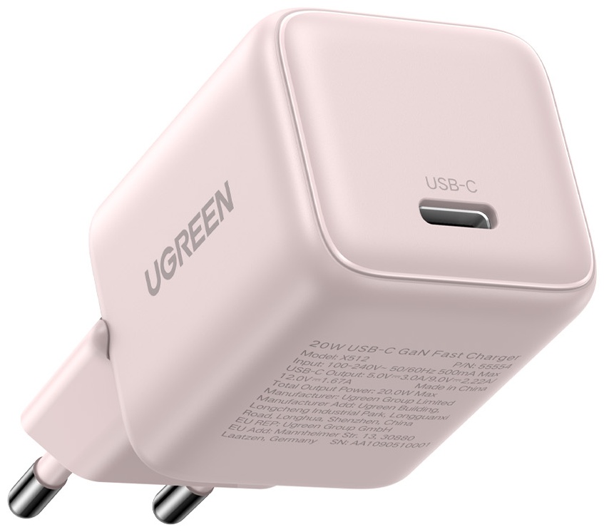 Зарядное устройство Ugreen X512 (55556) USB Type-C розовый