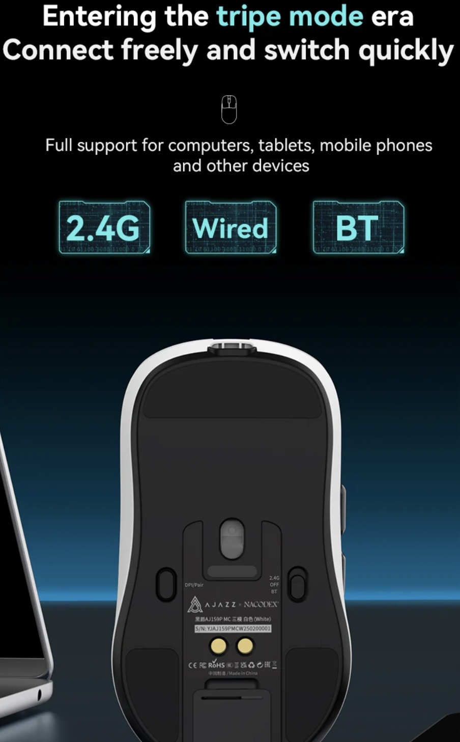 Мышь Ajazz AJ159P MC белый