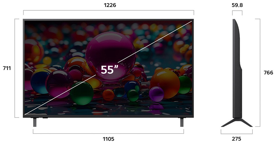 Телевизор LG 55UA75009LA 140 см черный