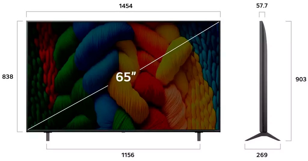 Телевизор LG 65NANO80A6B 165 см черный