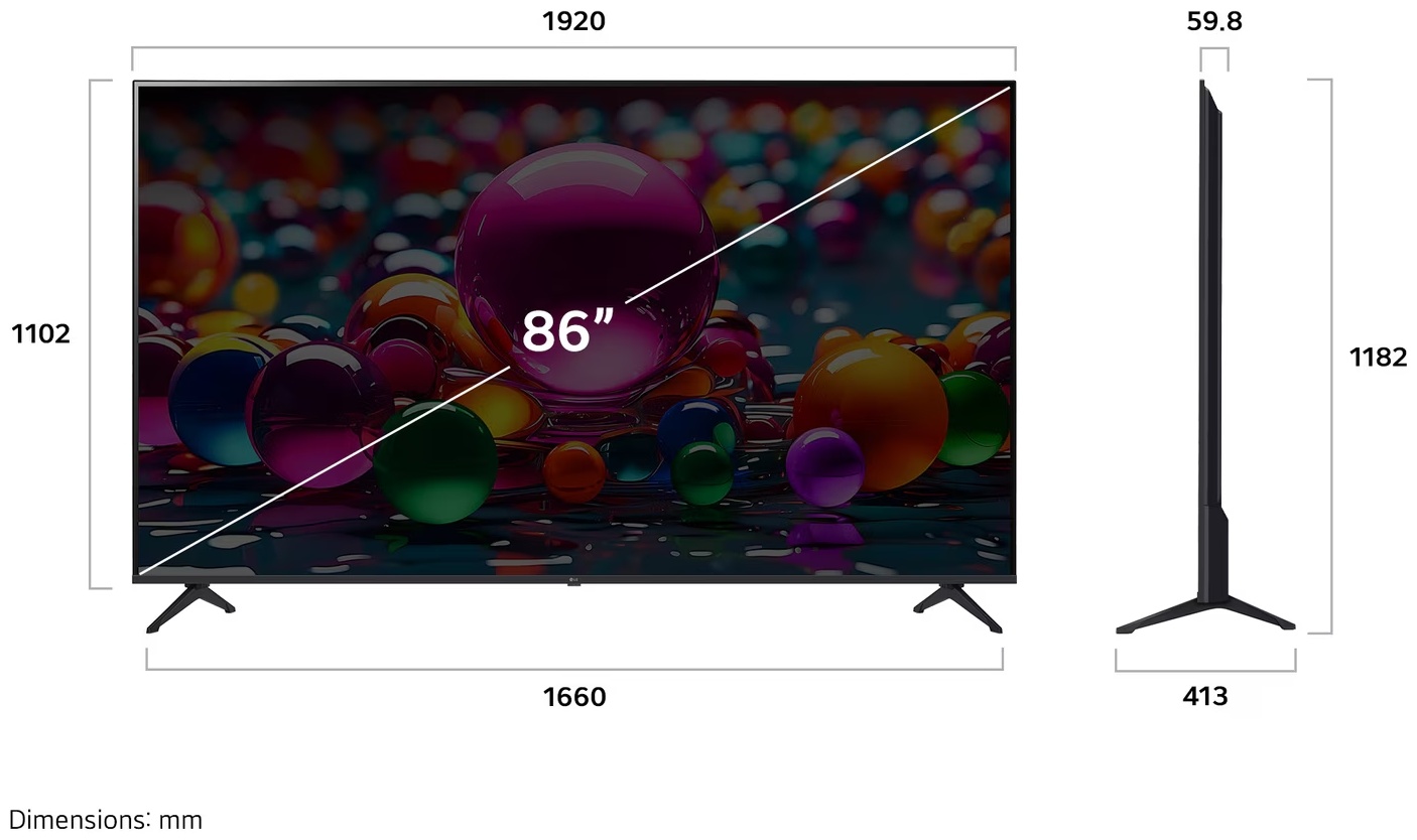 Телевизор LG 86UA75009LA 218 см черный