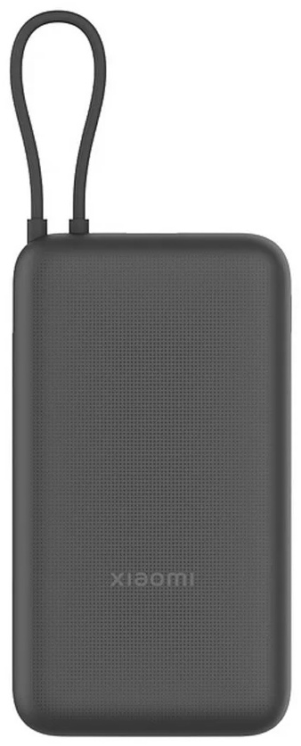 Внешний аккумулятор Xiaomi Портативный внешний аккумулятор Xiaomi Power Bank 20000mAh (Integrated Cable) GL Dark Gray 20000 мАч черный