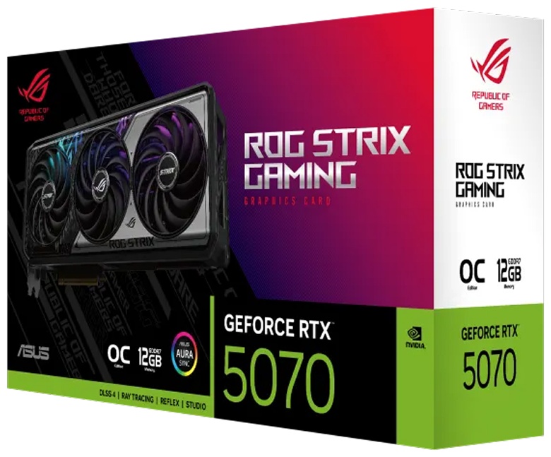 Видеокарта ASUS ASUS ROG Strix GeForce RTX 5070 12GB GDDR7 OC Edition (ROG-STRIX-RTX5070-O12G-GAMING) 12 Гб