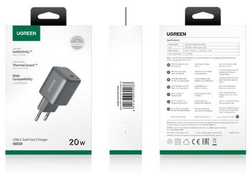 Зарядное устройство Ugreen X512 (55528) USB Type-C серый