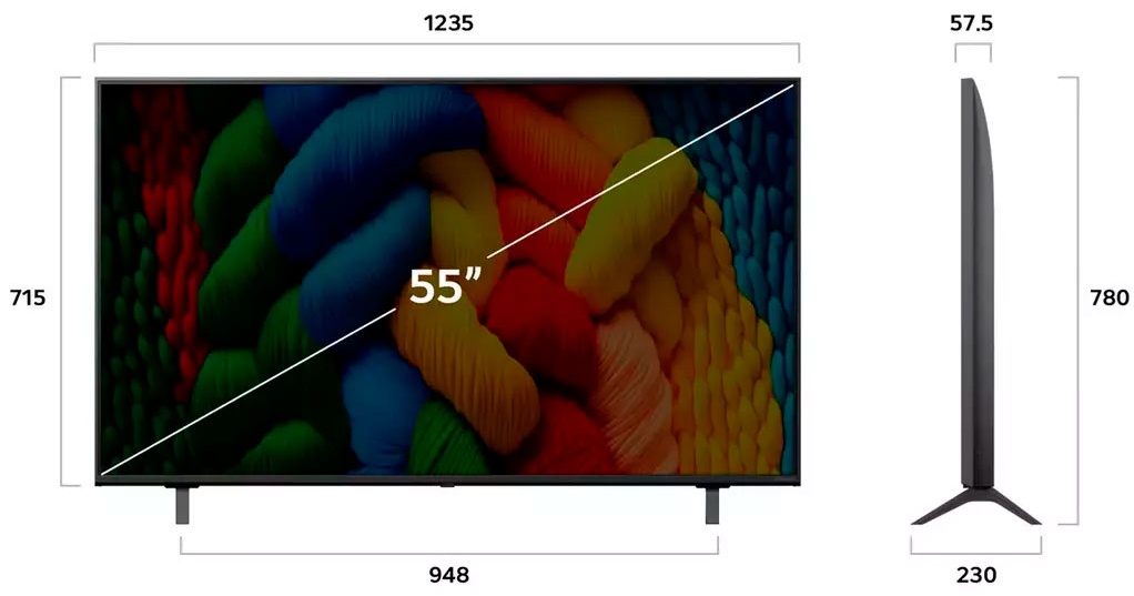 Телевизор LG 55NANO80A6B 140 см черный