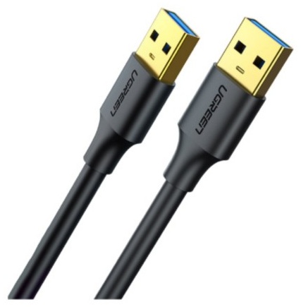 Кабель Ugreen USB Type-A (M), 3 м, Кабель UGREEN USB-A 3.0 Male to Male 3m Black 90576 черный