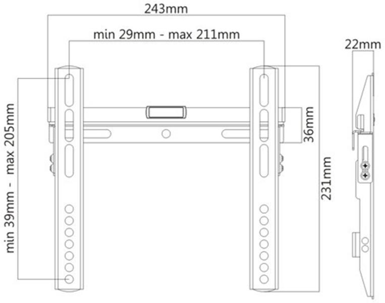 Кронштейн Brateck "LP43-22", черный