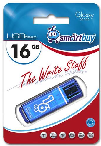 USB Flash карта SmartBuy Glossy Series 16GB, синяя