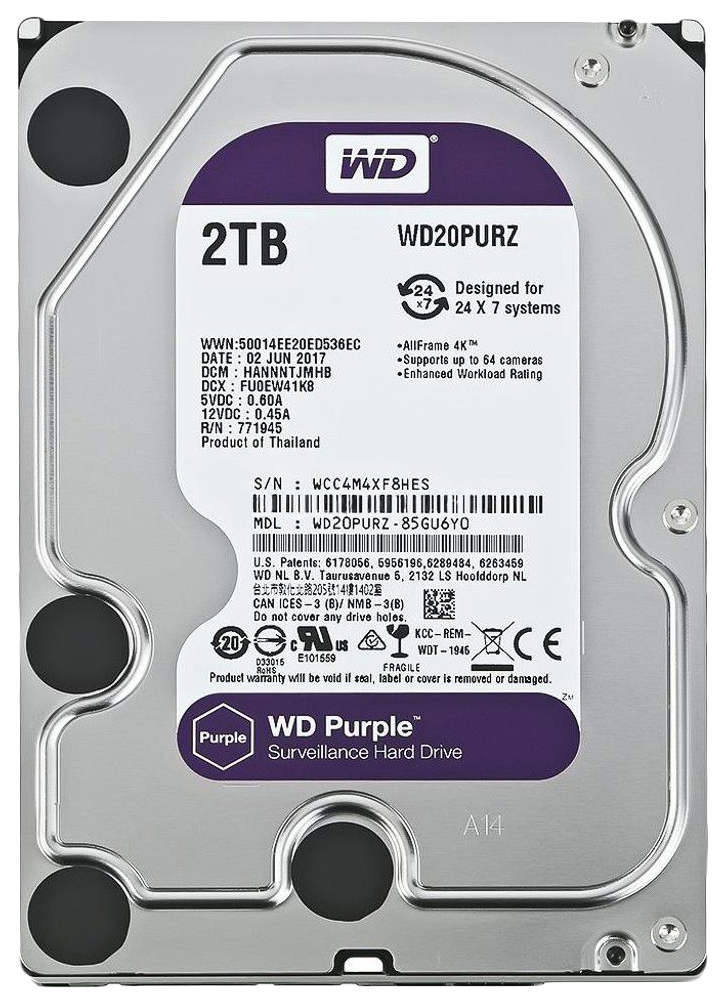 Жесткий диск Western Digital Purple WD20PURZ 2000Gb