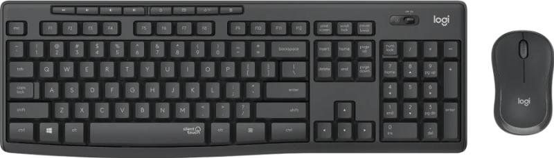 Комплект клавиатура+ мышь Logitech Silent Wireless Combo MK295 черный