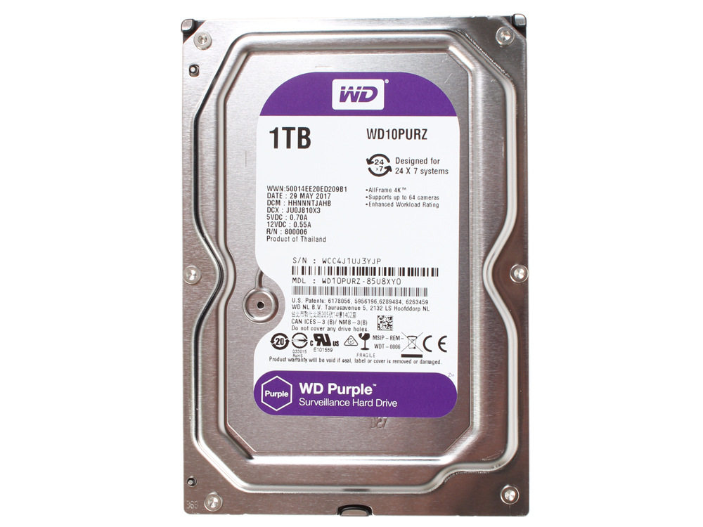 Жесткий диск Western Digital Purple WD10PURZ 1000Gb