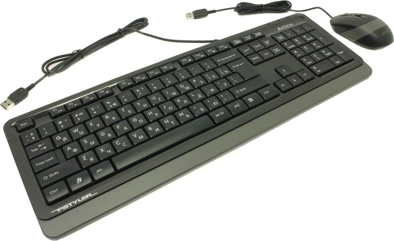 Клавиатура A4Tech Fstyler F1010 серый + мышь