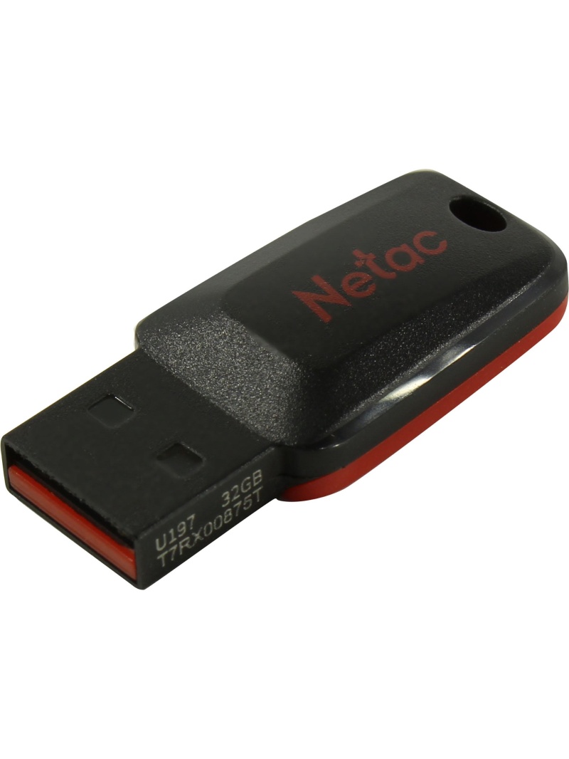 USB Flash карта Netac U197, 32GB, черная-красная