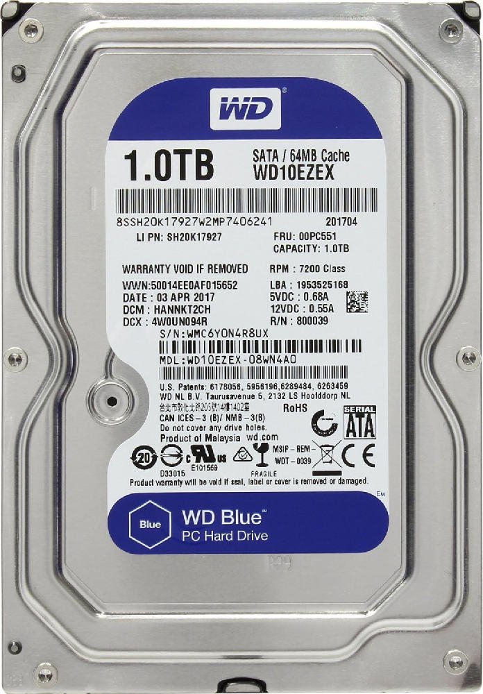 Жесткий диск Western Digital Caviar Blue WD10EZEX 1000Gb