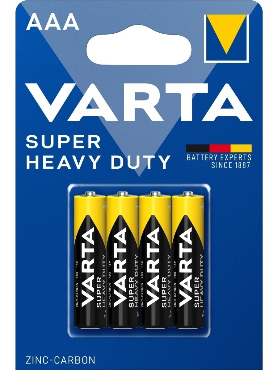 Батарейка Varta Super Heavy Duty AAA R03, 4 шт