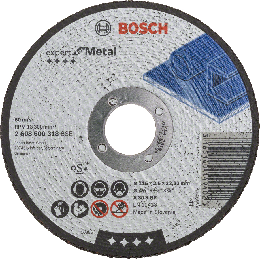 Диск отрезной Bosch 2608600318, 115 x 2,5 mm