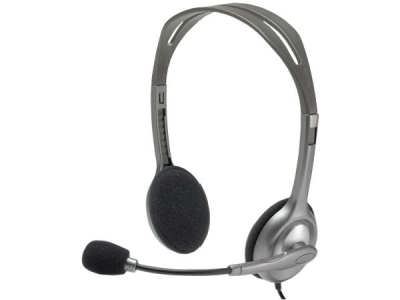 Наушники Logitech Stereo Headset H110 серебристый