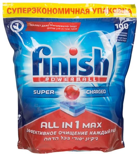 Таблетки для посудомоечных машин Finish All in One Max, 100 шт в упаковке