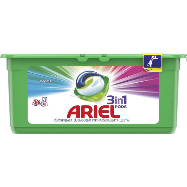 Ariel Pods Color 3-і 1-нде жууға арналған капсулалары, 30 дана