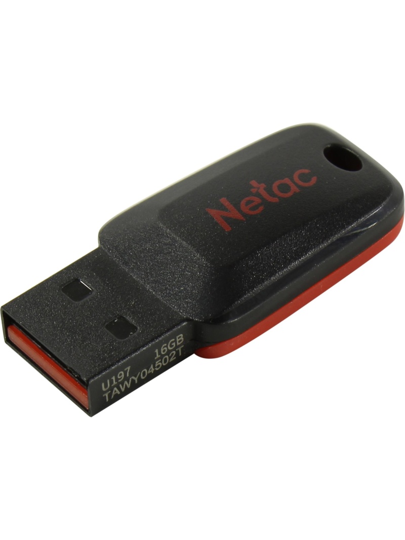 USB Flash карта Netac U197, 16GB, черная-красная