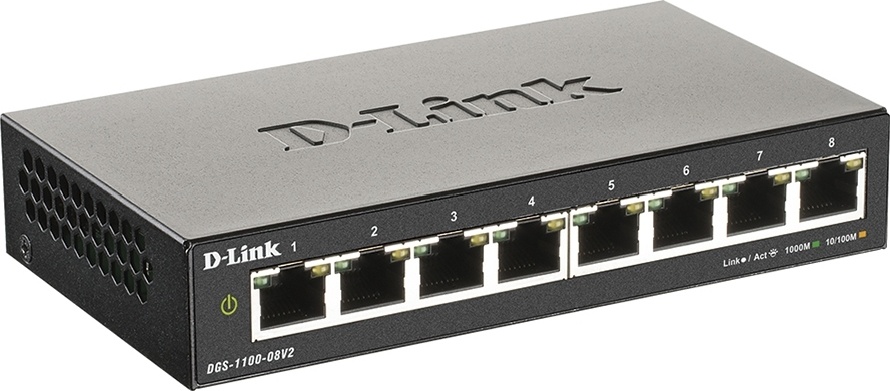 Коммутатор D-Link DGS-1100-08V2/A1A серый