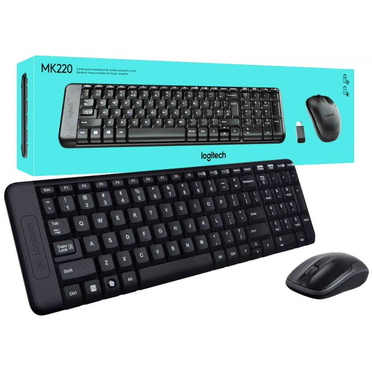 Клавиатура Logitech Wireless Combo MK220 черная