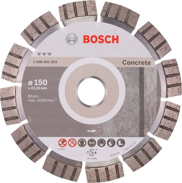 Диск алмазный отрезной Bosch Best for Concrete, 2608602653, 150x22.23