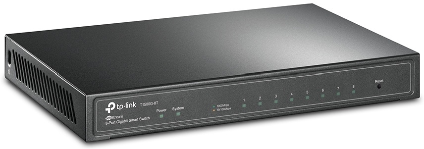Коммутатор TP-Link T1500G-8T TL-SG2008 черный...