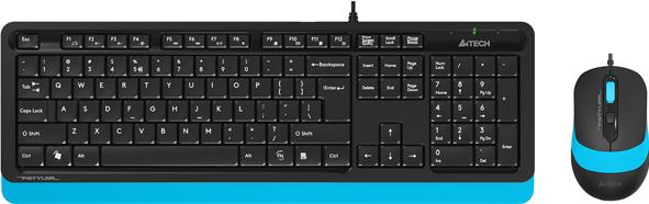 Клавиатура A4Tech Fstyler F1010 голубой + мышь