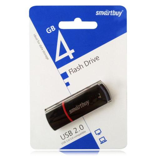 USB Flash карта Smartbuy \&quot;Flash Drive\&quot; 4GB,  USB 2.0, черная
