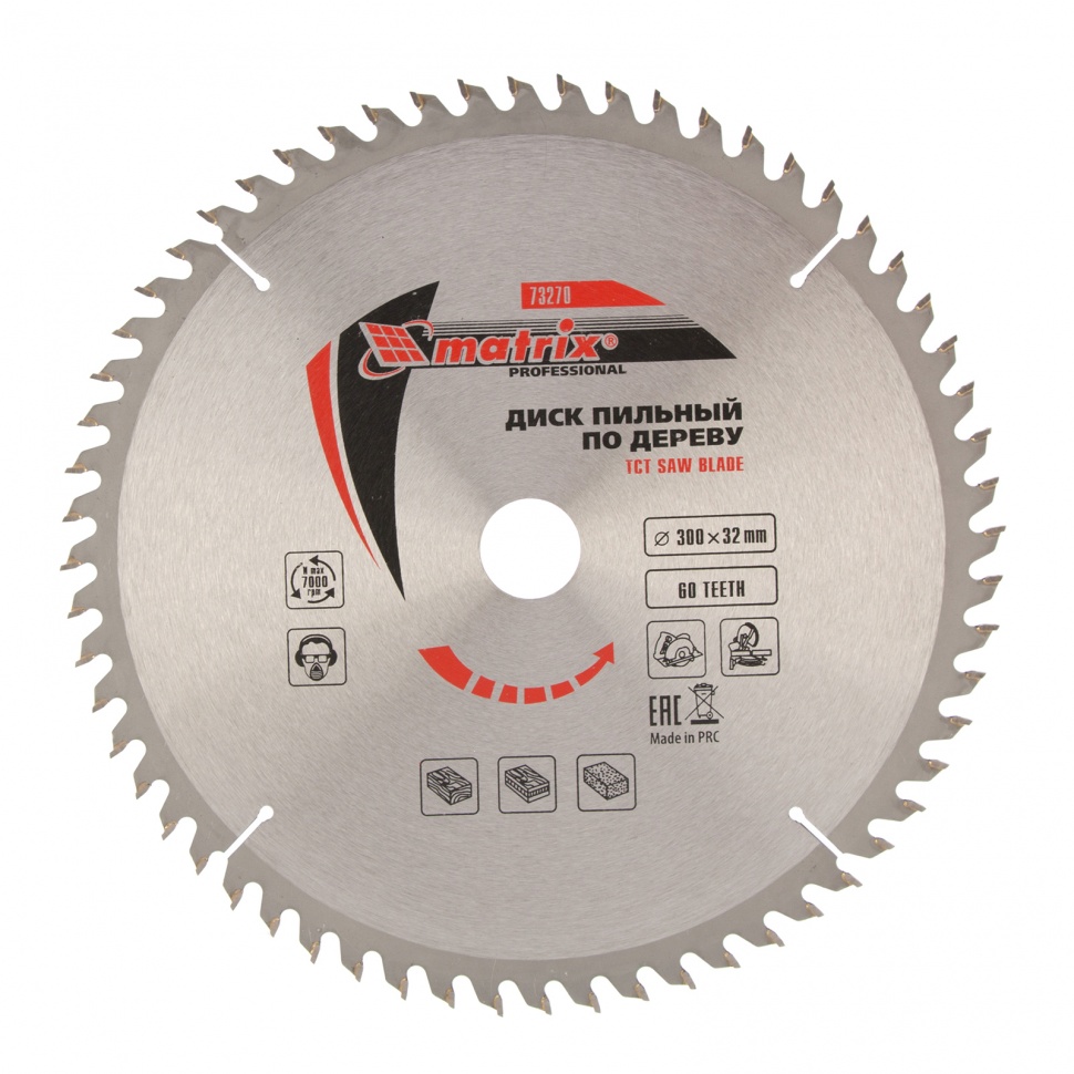 Пильный диск по дереву, Matrix Professional 73270, 300 х 32 мм, 60 зубьев