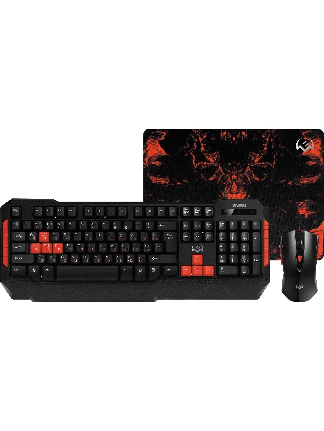Игровой набор Sven GS-9000 черный, клавиатура+ мышь+ коврик