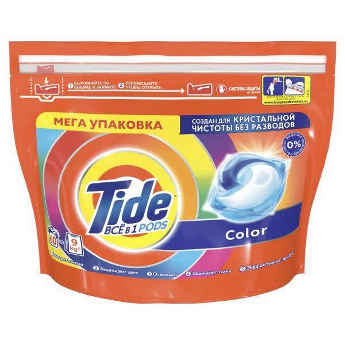 Капсулы для стирки автомат Tide Color, 60шт