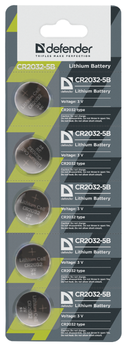 Батарейка Defender CR2032, 5 шт