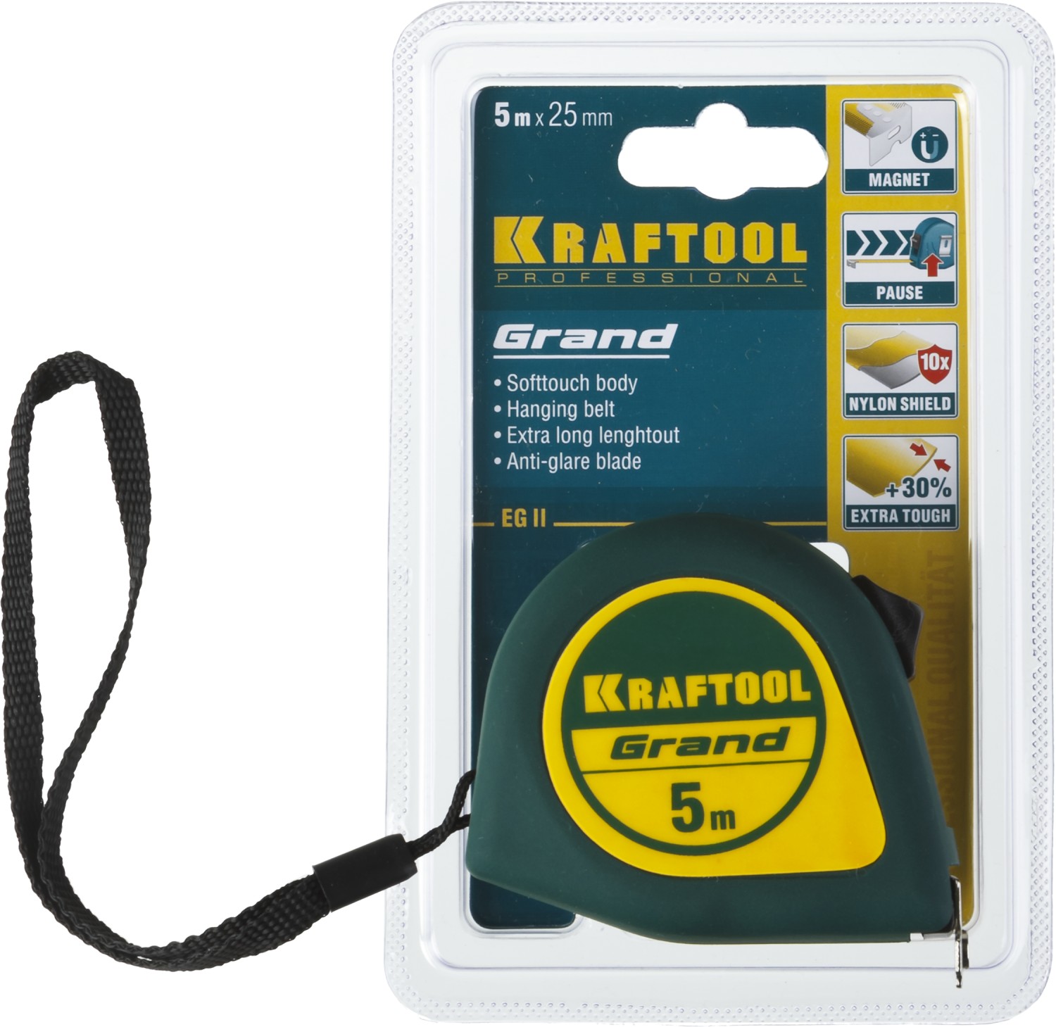 Рулетка Kraftool Grand 34022-05-25, 5м х 25мм