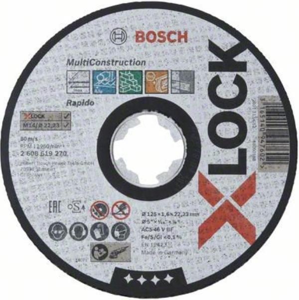 Диск отрезной Bosch X-Lock Multi Material, 2608619270, 125х22.23