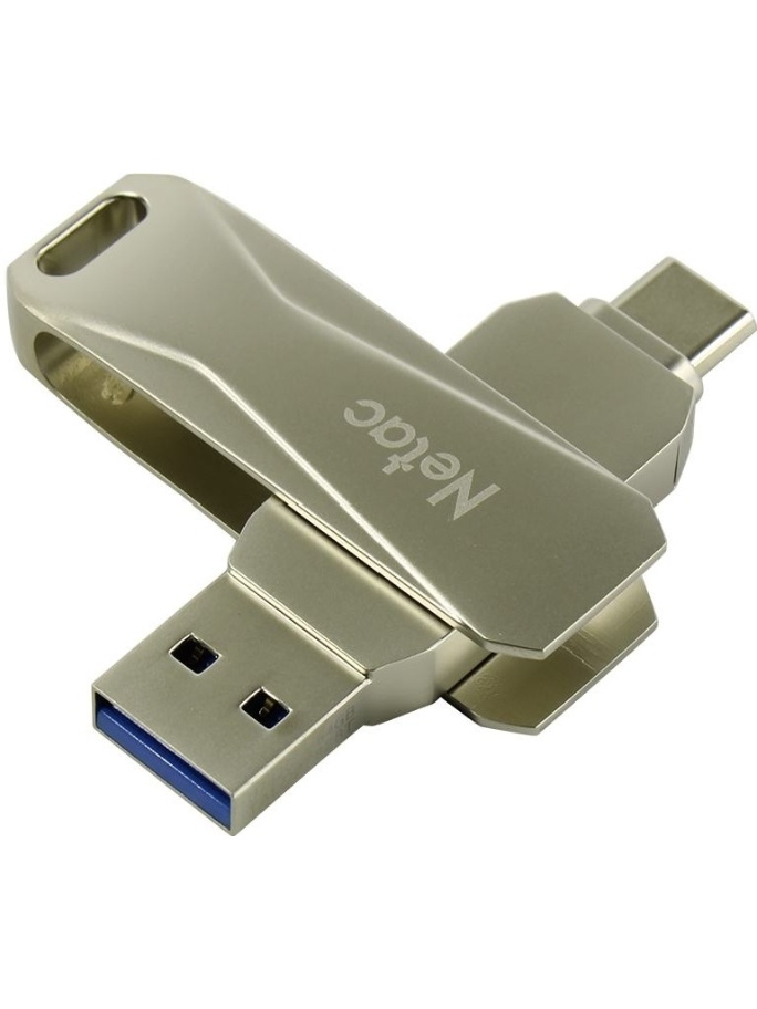 USB Flash карта Netac U782C, 64GB, серебристая