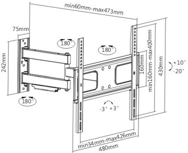 Кронштейн Brateck LPA36-443, черный