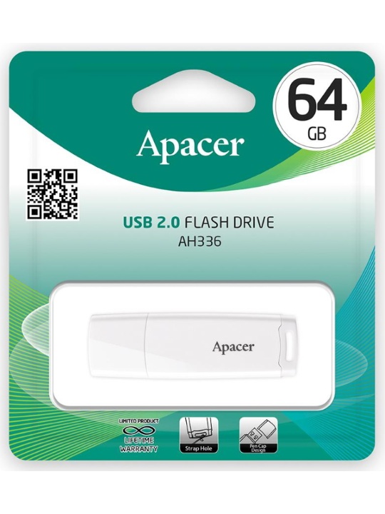 USB Flash карта Apacer AP64GAH336W-1 64GB белая