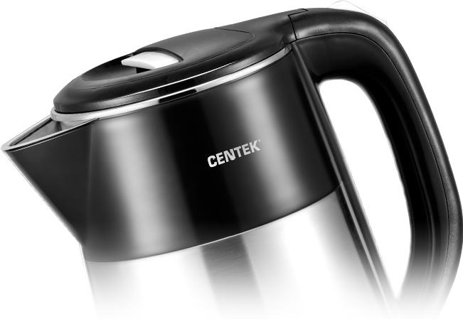 Электрочайник Centek CT-0021 черный-серебристый