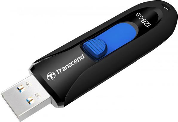 USB Flash карта Transcend TS128GJF790K, 128Gb, черная-синяя